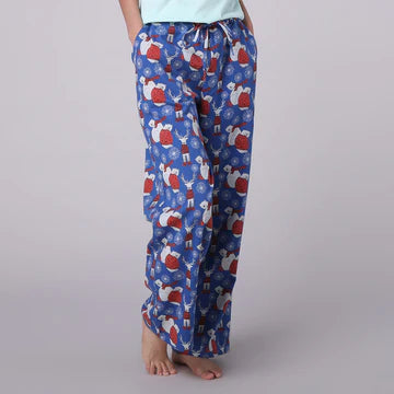 Blue Color 100% Cotton Snow Buddies PJ Pant