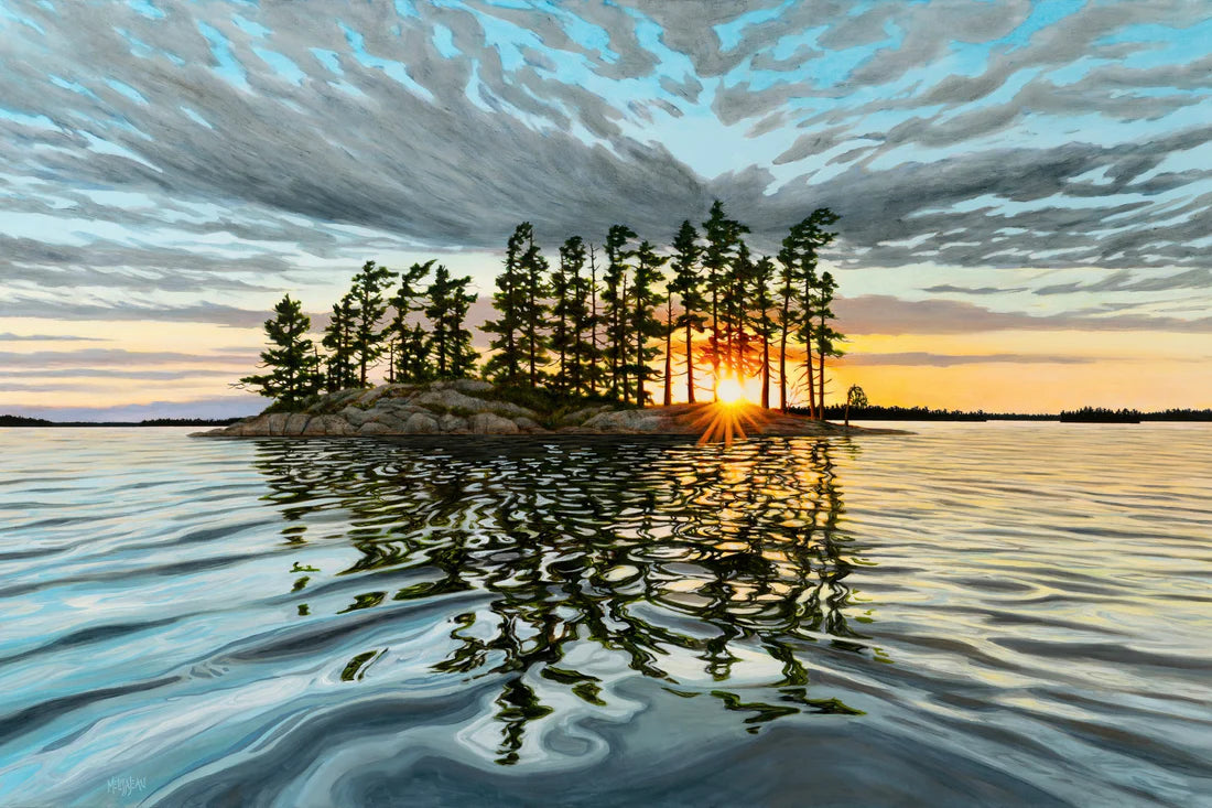 Melissa Jean canvas print mesmerized lake evening sunset