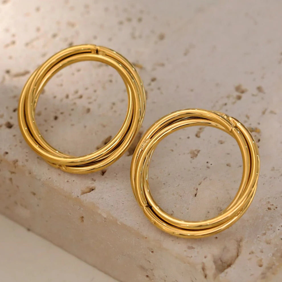 Three Overlapping Rings Hoop Delisias Earrings