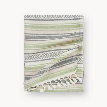 The Coastline towel is an easy choice with its vintage-inspired design with vibrant color story for anyone and everyone you know! Extra-soft handfeel, no crispiness, gets softer with use. Roll up to fit easily into a travel bag or for yoga. Made with pure Turkish cotton in a fair trade environment.