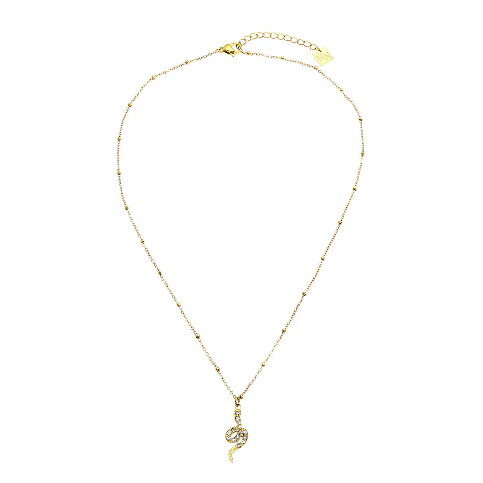 RIHANNA Golden Chain Snake Pendant