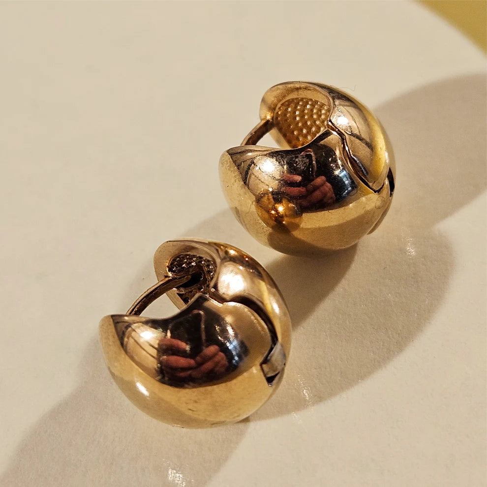 SARINA Thick Golden Bulb Earring 