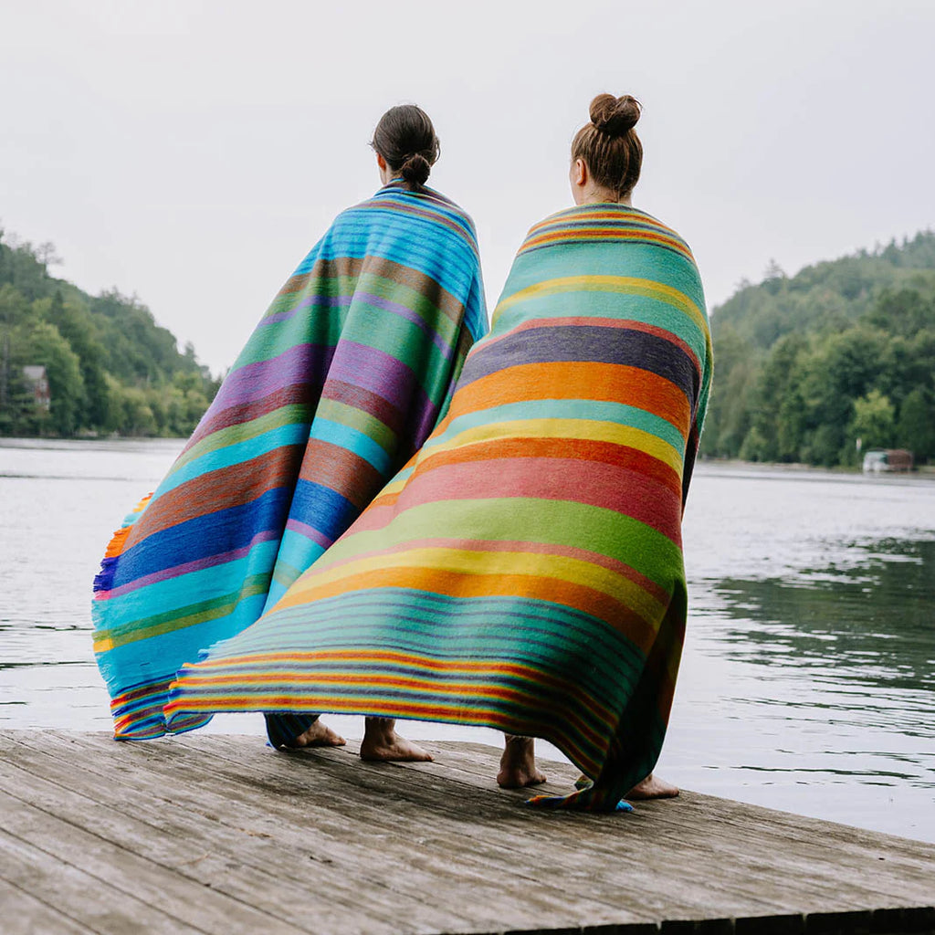 Multi Color 20% Alpaca, 80% Acrylic; Hand-loomed And Machine-woven Blanket