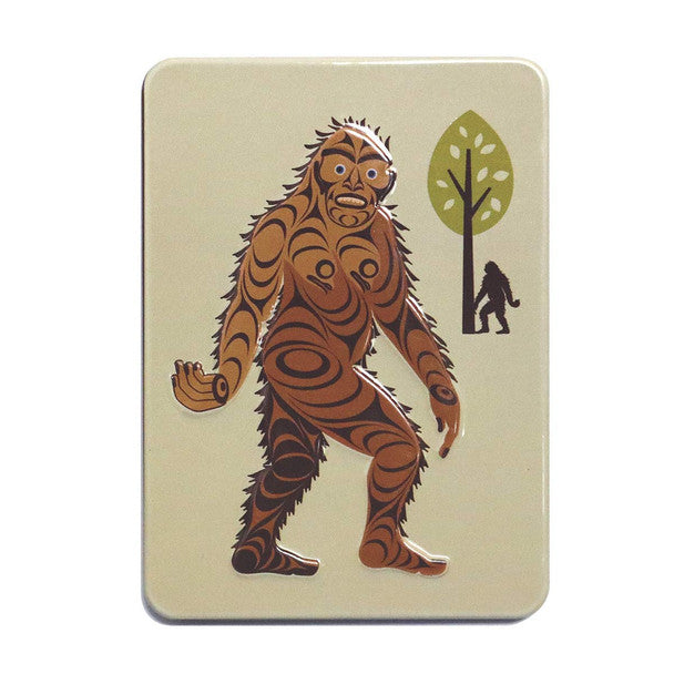 Embossed Metal Magnet With Sasquatch Design  