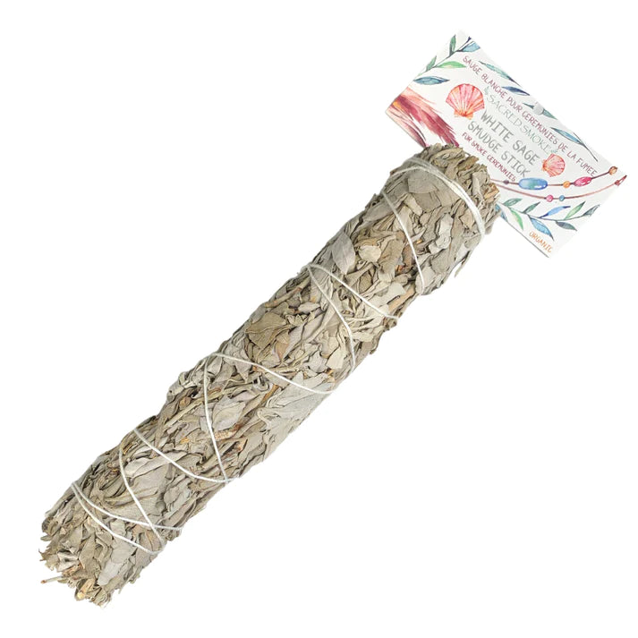 White Sage 9 inch Smudge Stick With Header