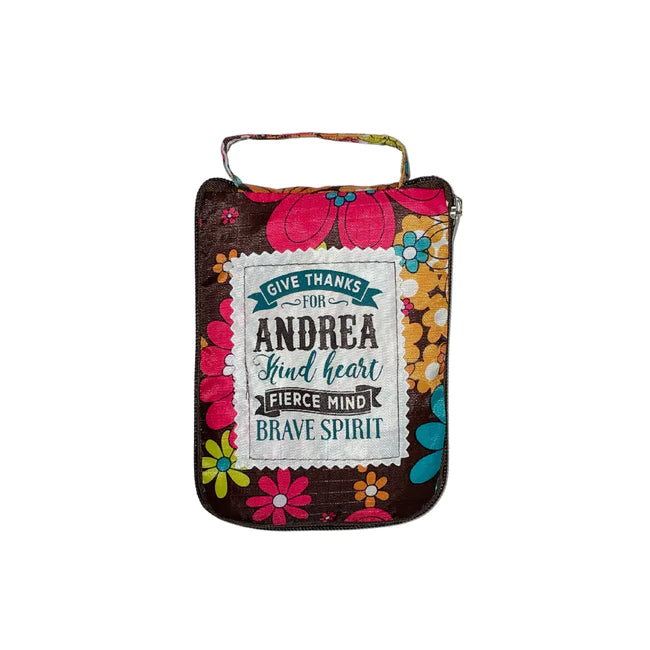 Beautiful Print Tote Bag Nicely Quoted With "Give Thanks For Andrea Kind Heart Fierce Mind Brave Spirit"