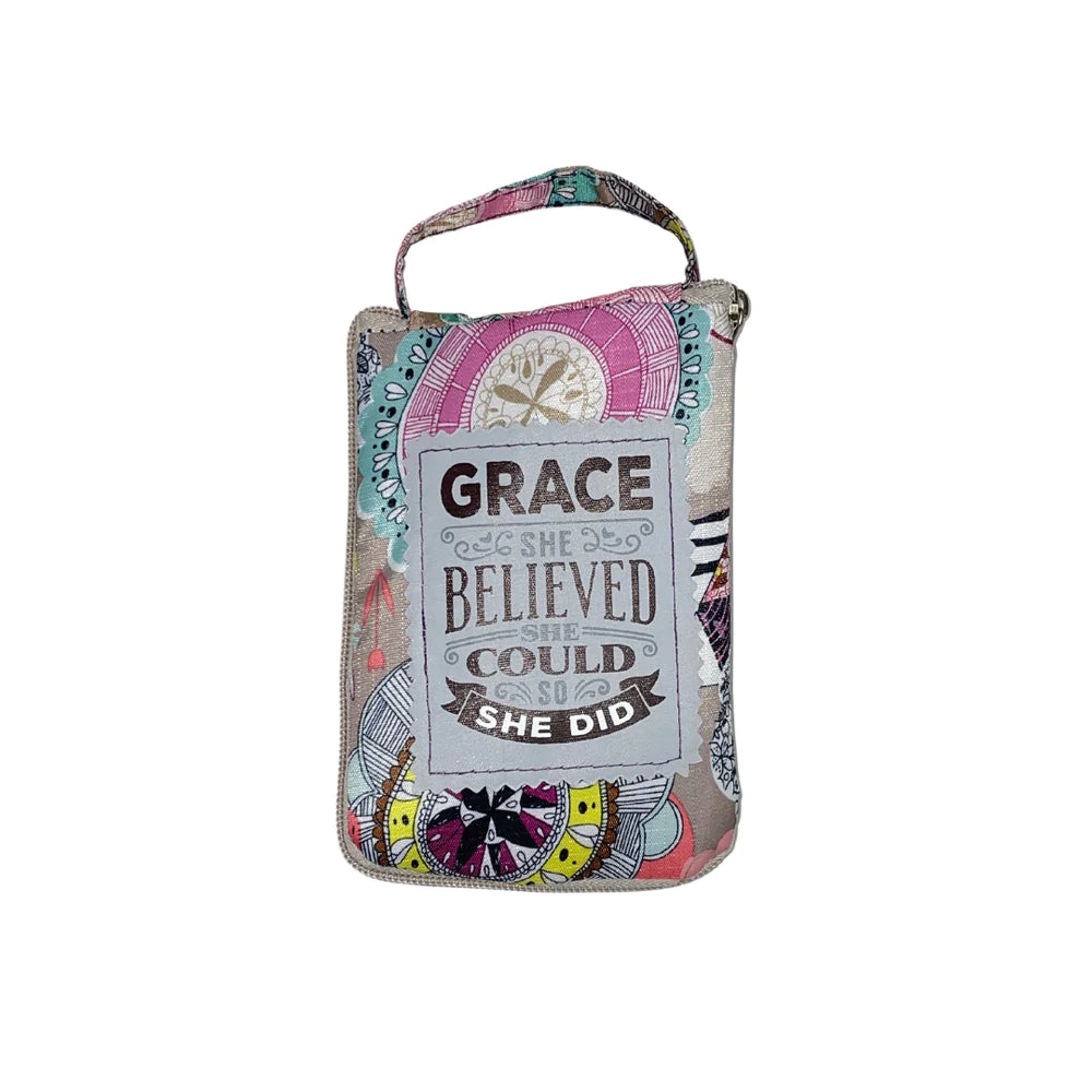 Beautiful Print Tote Bag Nicely Quoted With "Grace, She Believed She Could So She Did"