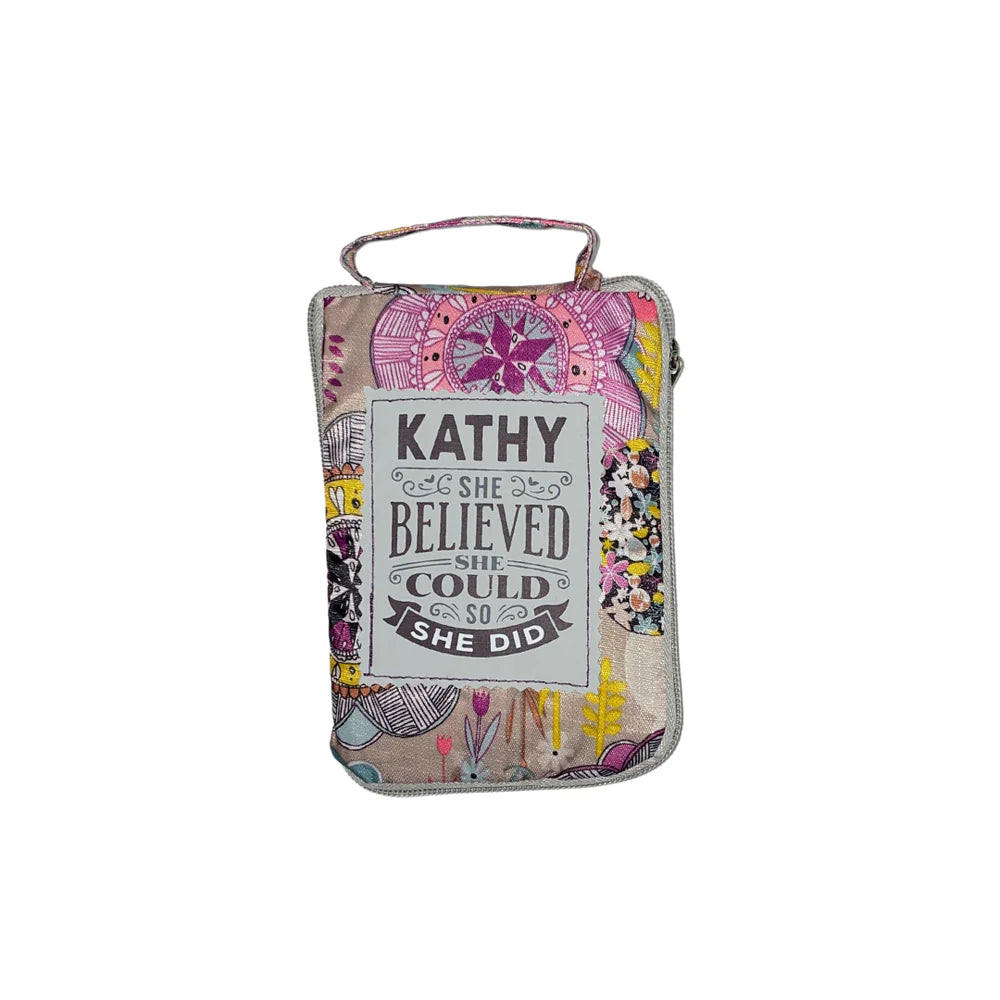 Beautiful Print Tote Bag Nicely Quoted With "Kathy, She Believed She Could So She Did"