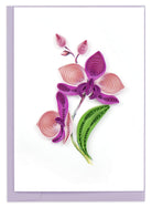 pink and purple orchid crafted on minni card to share a short message with gifts, gift bags, bouquets and much more