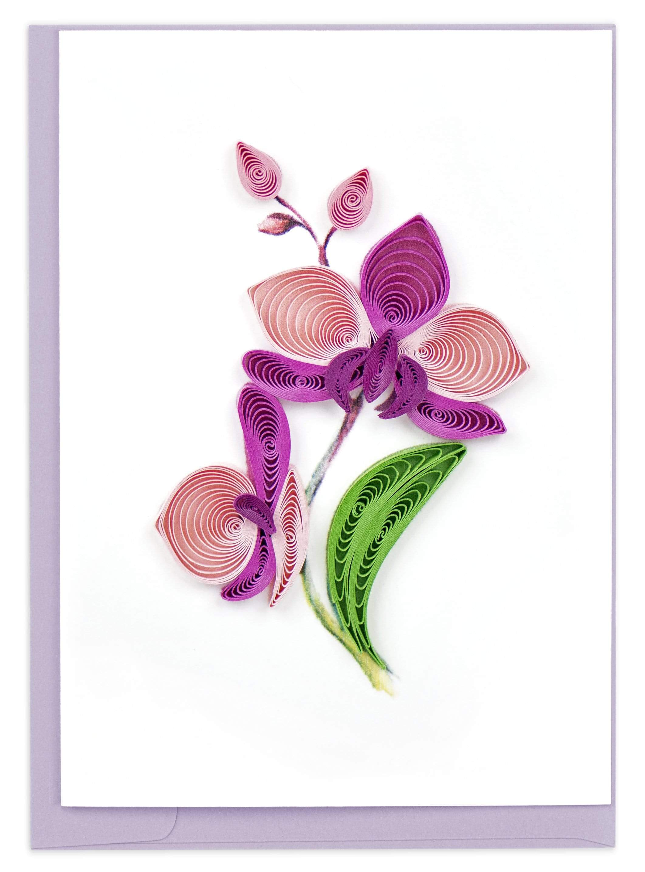 pink and purple orchid crafted on minni card to share a short message with gifts, gift bags, bouquets and much more