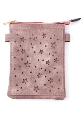 Rose color Stars Design Crossbody Cellphone Bag With an Adjustable Strap