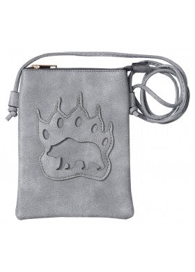 Grey Color Bear Design Crossbody Cellphone Bag With an Adjustable Strap 