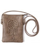 Taupe Colour Dreamcatcher Style Crossbody Cellphone Bag With an Adjustable Strap