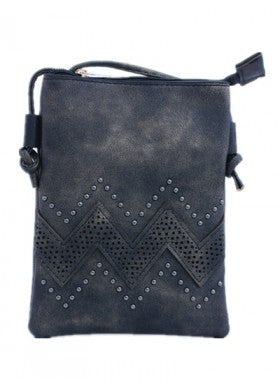 Black color Ziczac Design Crossbody Cellphone Bag With an Adjustable Strap