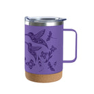 Cork Base Travel Mugs with Handle (16oz) - Hummingbird