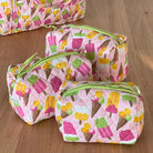 Quilted Make Up Kit Set of Three with Icecream Print 