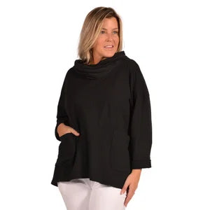 100% Cotton Cowl Neck Tunic with Pocket