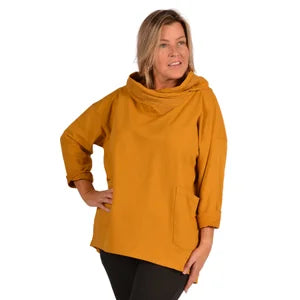 100% Cotton Cowl Neck Tunic with Pocket