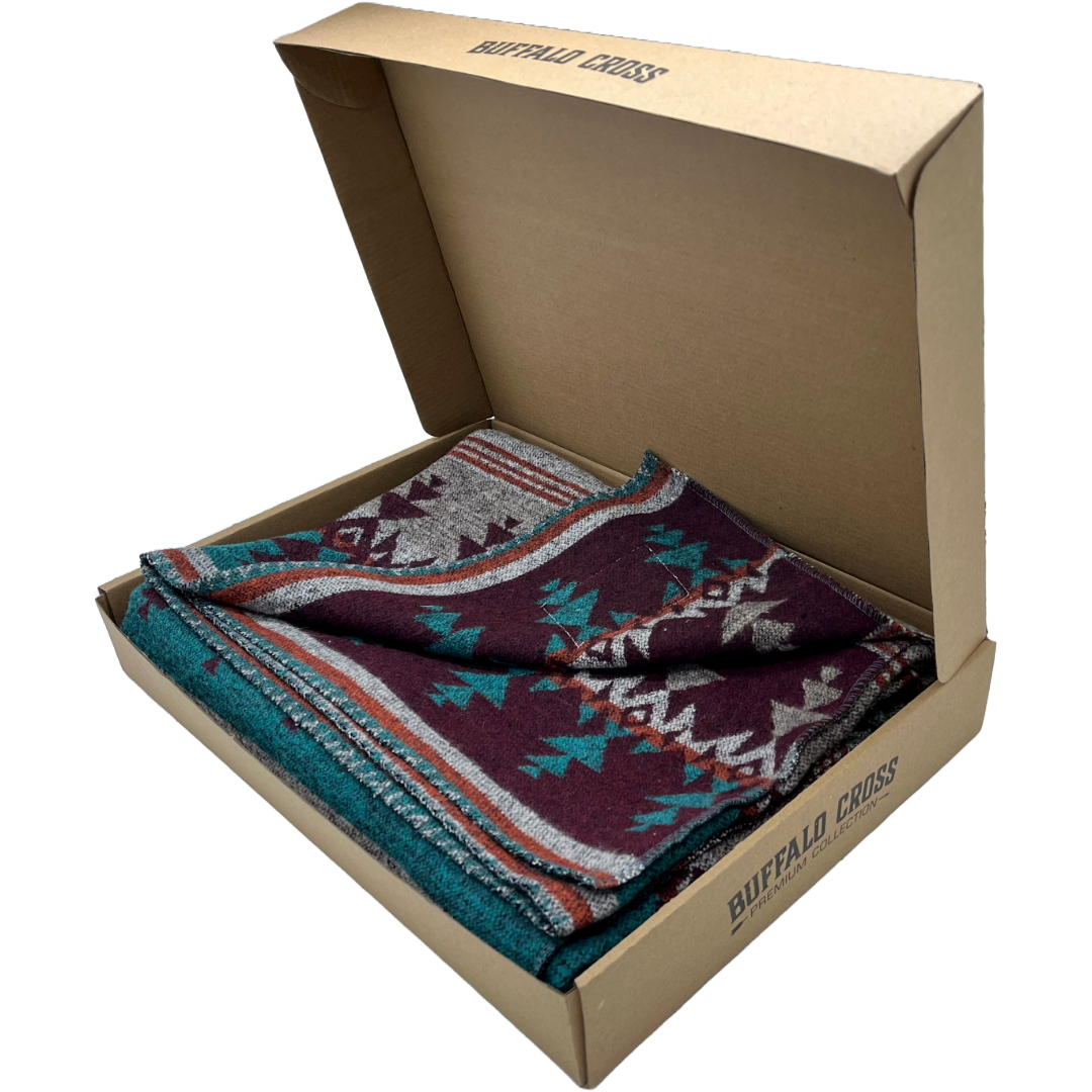 Lake View 100% Polyester Buffalo Cross Throw Blanket With Wonderful Box Packing.