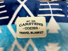 MIXED BLUE PLAID TRAVEL BLANKET
