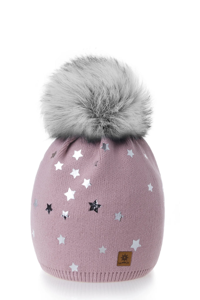  Woolk winter hat with large pom pom 