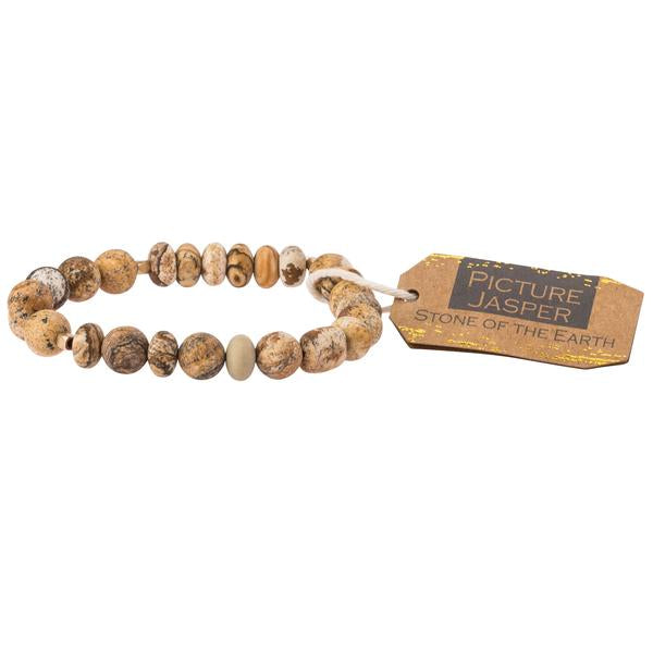 Scout jewelry featuring an elastic bracelet with beads