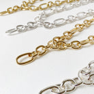 Caracol jewelry featuring a single layer link necklace with shiny finish
