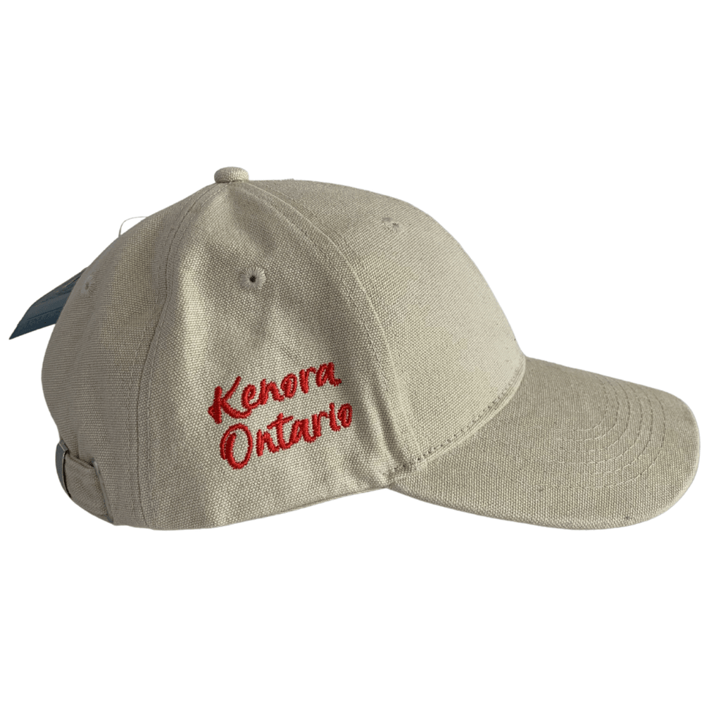  Unisex ball cap hat featuring Kenora, Ontario with adjustable velcro back