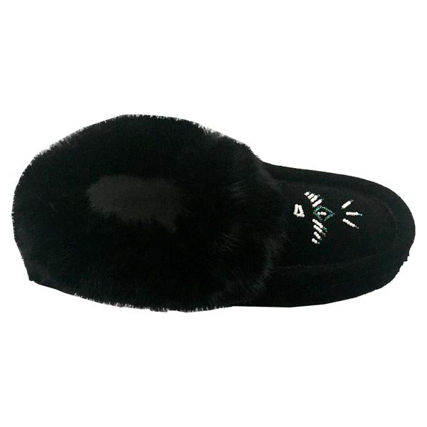 Women's black moccasin discount slippers