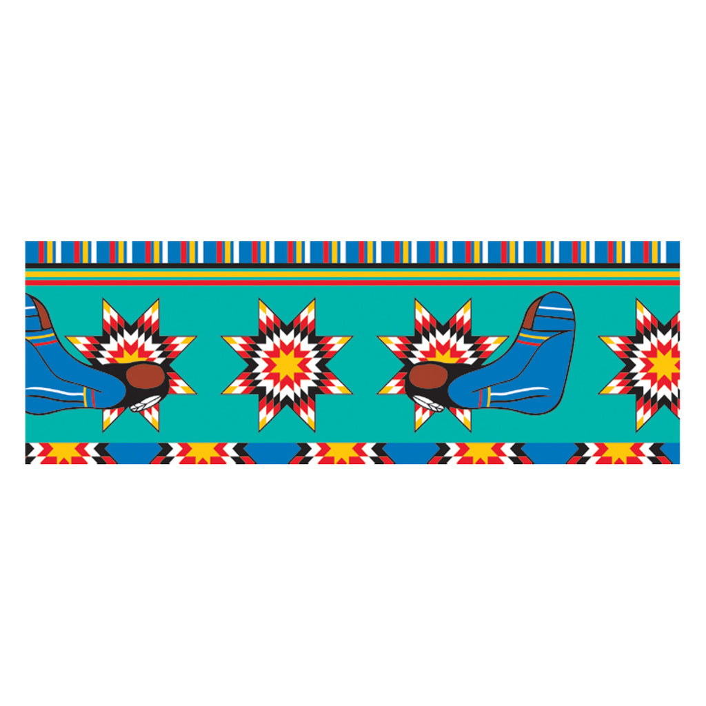 The eco scarf is soft, textured, and vibrantly coloured with an Indigenous design. The perfect way to showcase your style.