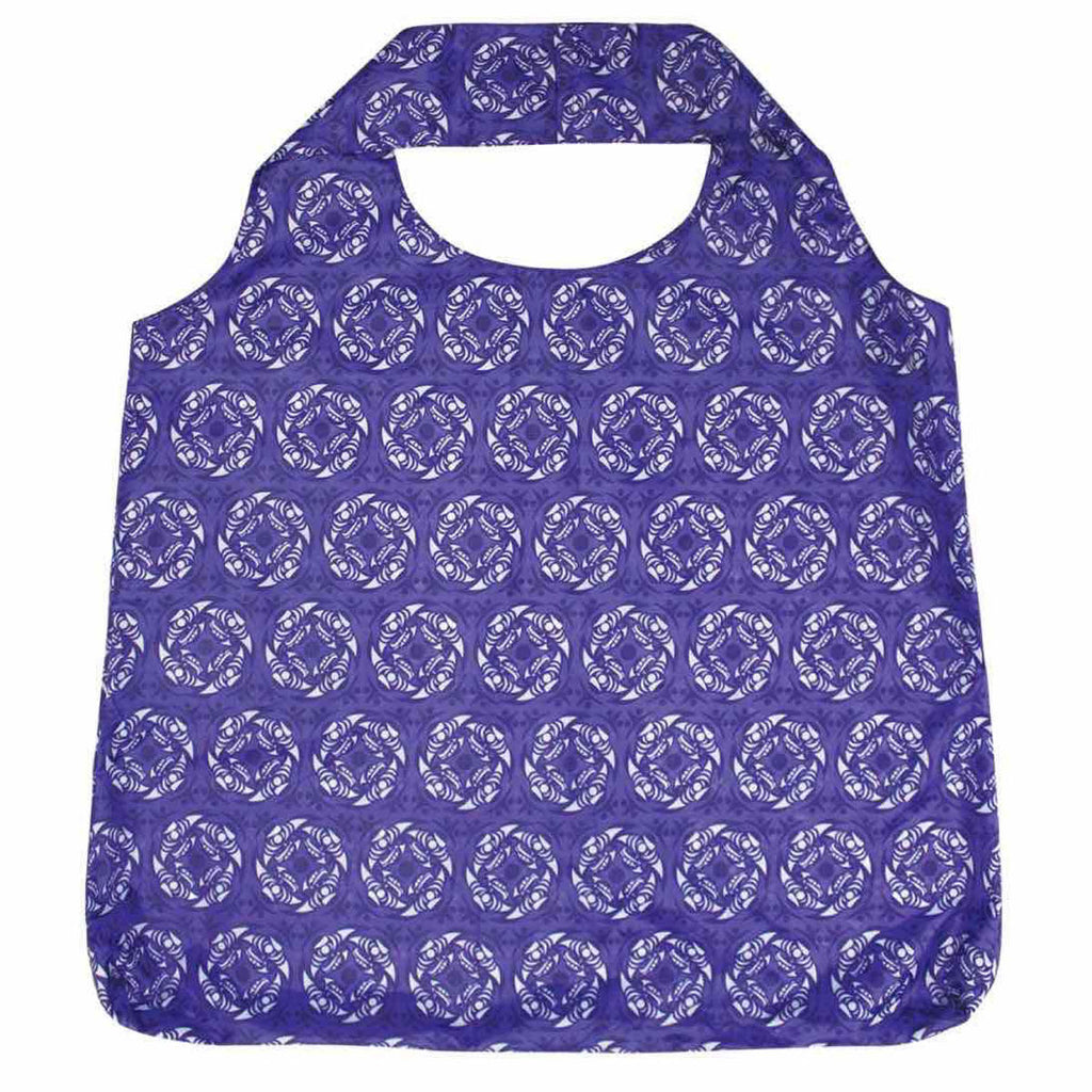 100% polyester bag: 21" x 27" x 2" folded pouch: 4.75" x 5"