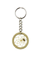 1.5” dreamcatcher keychain w/ rock chip Comes in Black, Green and Tan