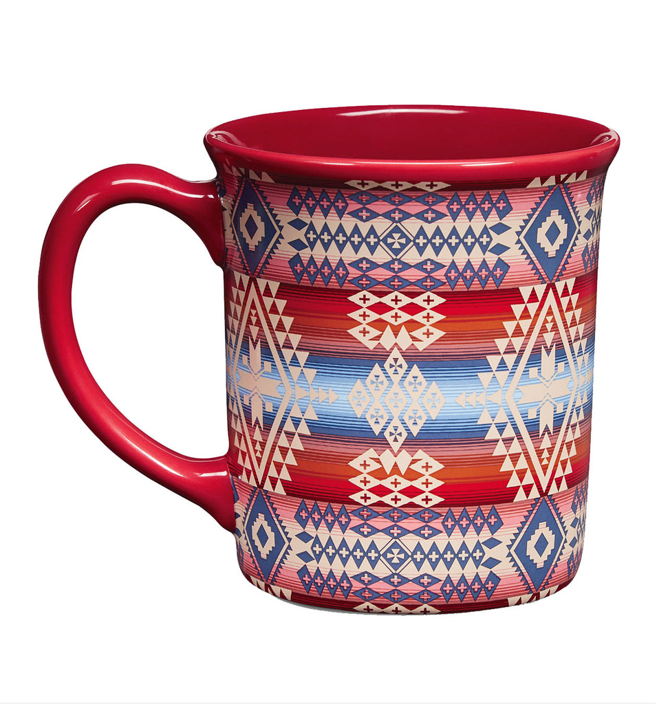 individual 18oz sturdy ceramic Pendleton mug with unique design by Pendleton.