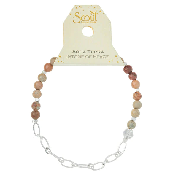 Scout jewelry featuring a bracelet with small beads