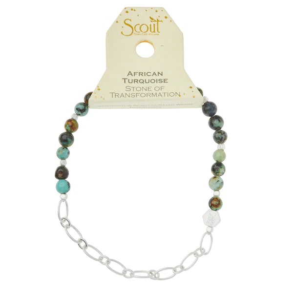 Scout jewelry featuring a bracelet with small beads