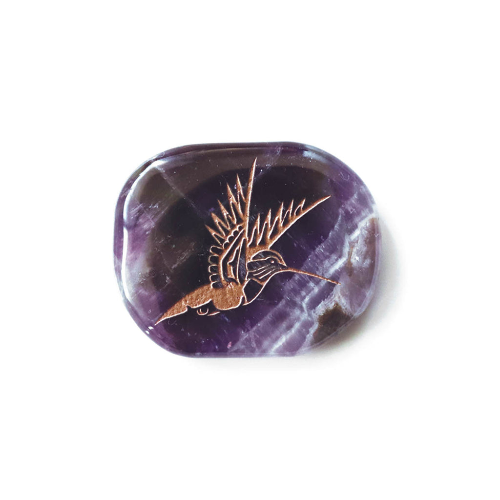 1.5" to 1.75" semi-precious stone with engraving artwork