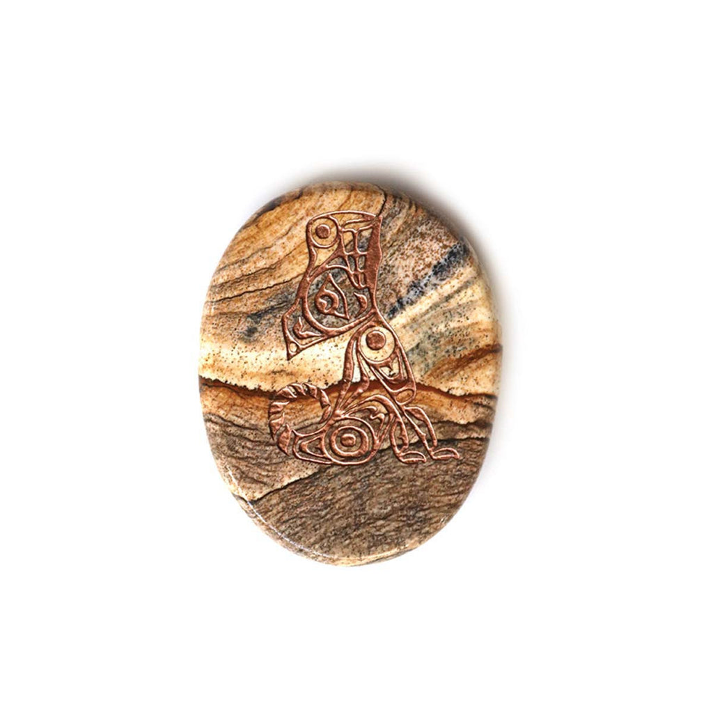 1.5" to 1.75" semi-precious stone with engraving artwork