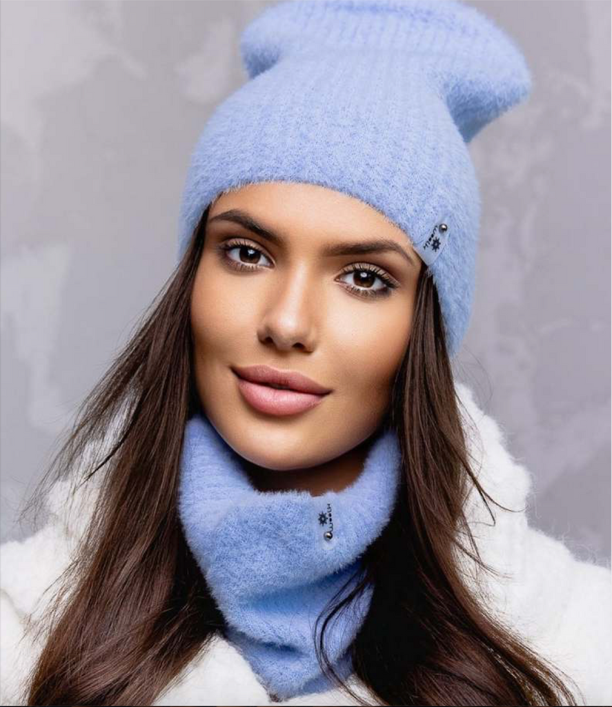 Woolk winter hat and scarf set