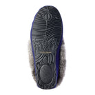 Ladies Manitobah Mukluk blue street moccasin with rubber bottom and beaded design. 