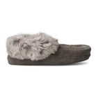Manitobah mukluk ladies grey moccasin with beaded design and grey fir trim