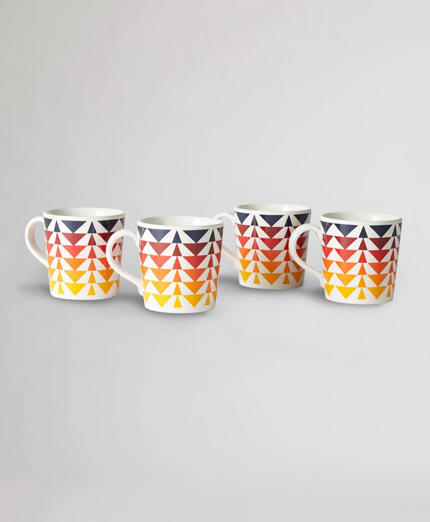 Pack of 4 14oz sturdy ceramic Pendleton mugs featuring their oldest and most popular designs.