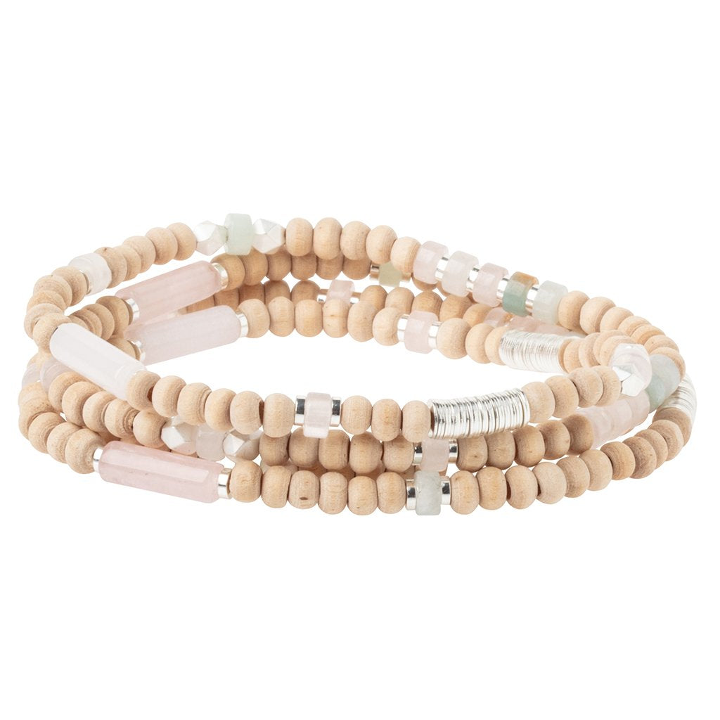 Scout jewelry featuring natural gemstone beads on bracelet