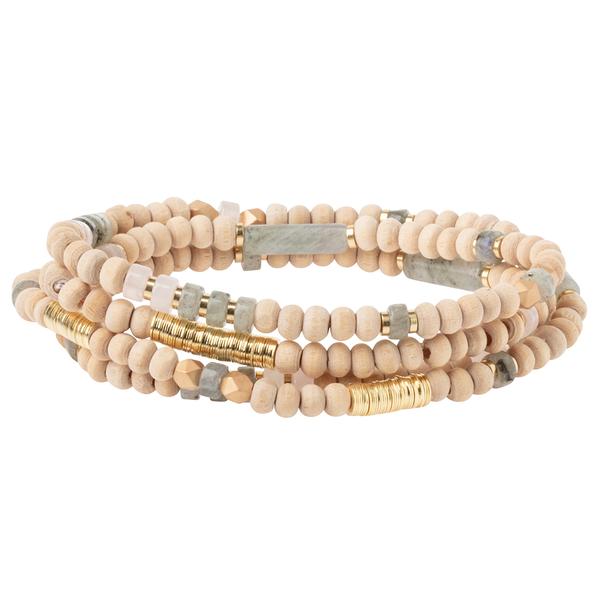 Scout jewelry featuring natural gemstone beads on bracelet