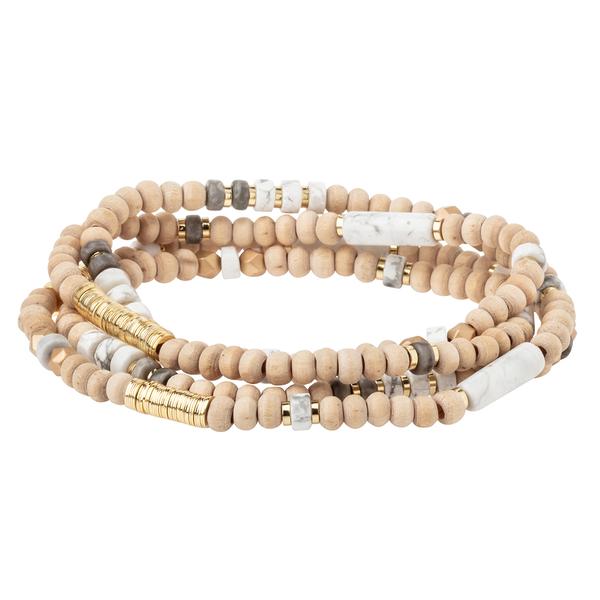 Scout jewelry featuring natural gemstone beads on bracelet