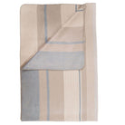 Beige and Grey Striped Cosy Alpaca Blanket