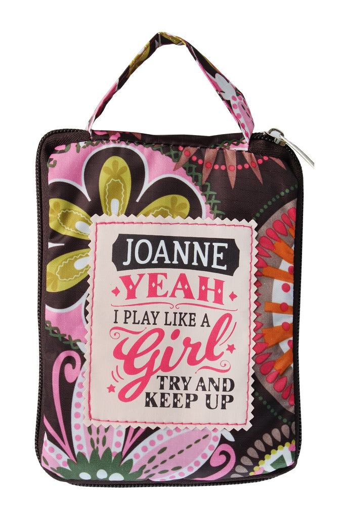 Beautiful Print Tote Bag With A Nice Quote "Joanne, Yeah I Play Like A Girl Try And Keep Up"