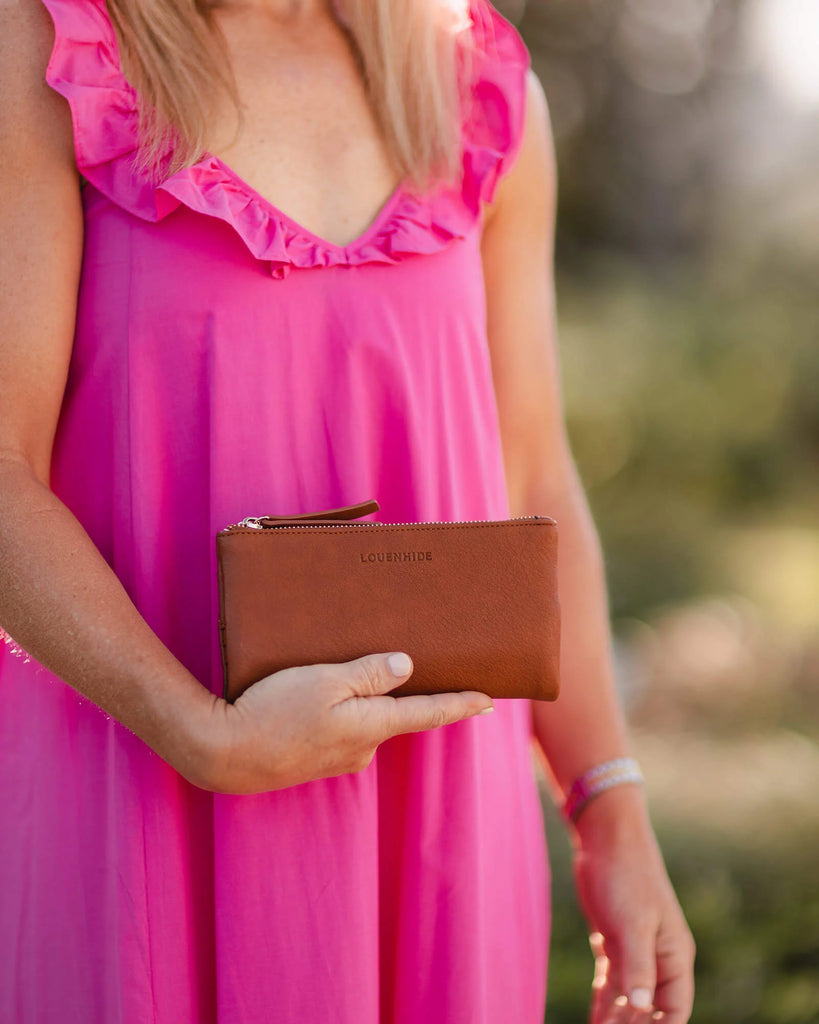 Polyurethane Vegan Leather Louenhide wallet featuring the delta 12 card holder, 2 note pockets and 2 zip coin pocket wallet