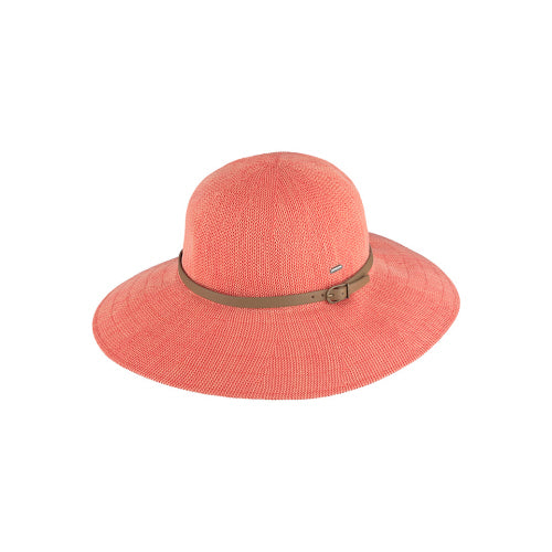 Kooringal womens summer sun hat featuring a stylish and fashionable faux leather crown band and wide brim