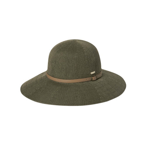 Kooringal womens summer sun hat featuring a stylish and fashionable faux leather crown band and wide brim