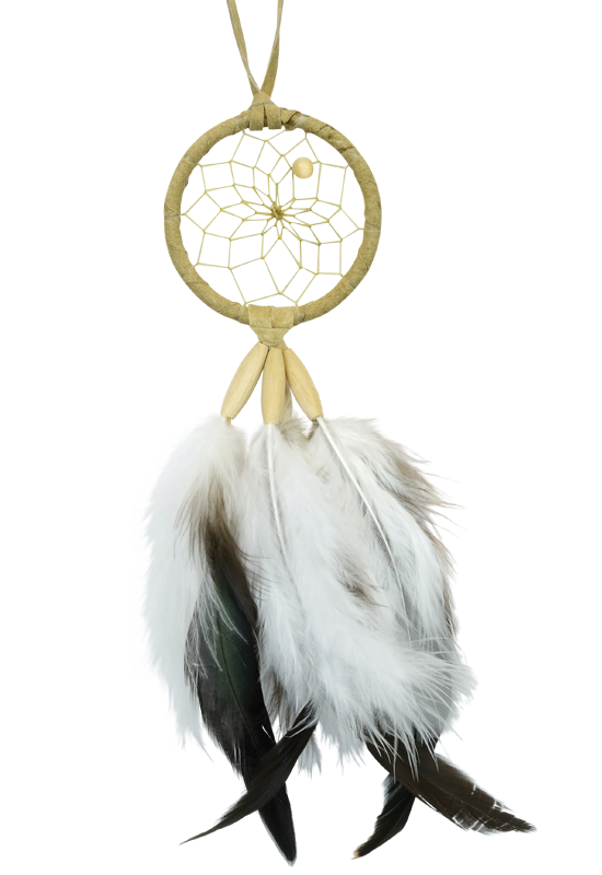 2" Natural Dream Catcher. Comes in Green and Tan.